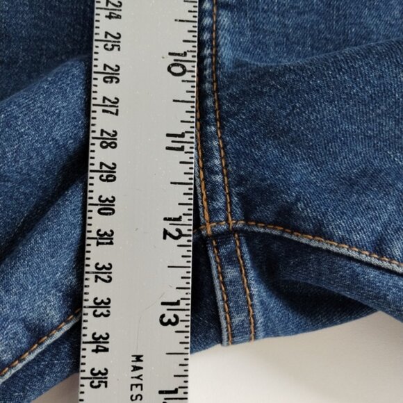 Levi's Wedgie Skinny Jeans Size 31 Blue High Rise Raw Hem Button Fly Ankle - Picture 10 of 13